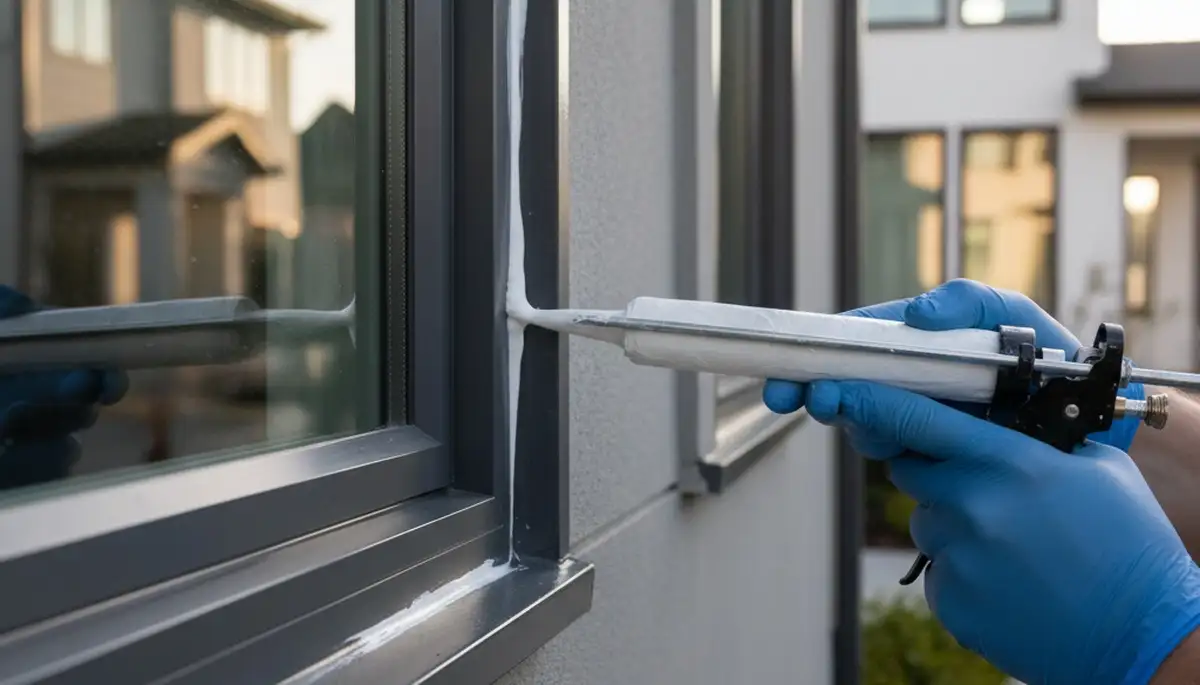 Professional caulking and sealing on Norton, MA home exterior by local house-painting experts