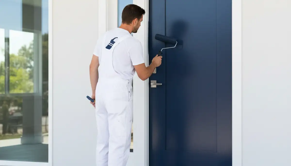 Professional door painting service in Norton, MA enhancing curb appeal and wood protection