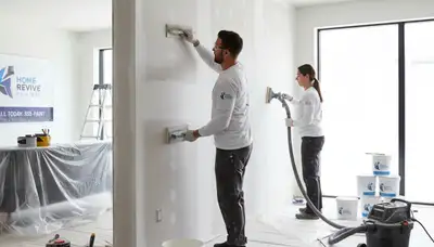 Professional drywall repair and wall restoration by house painters in Norton, MA home interior