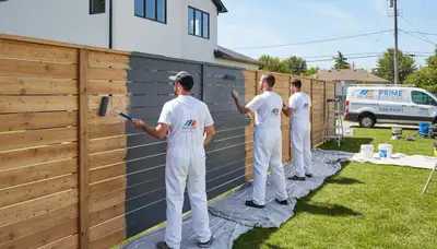 Professional fence painting service in Norton, MA protecting wood and vinyl fences from weather damage