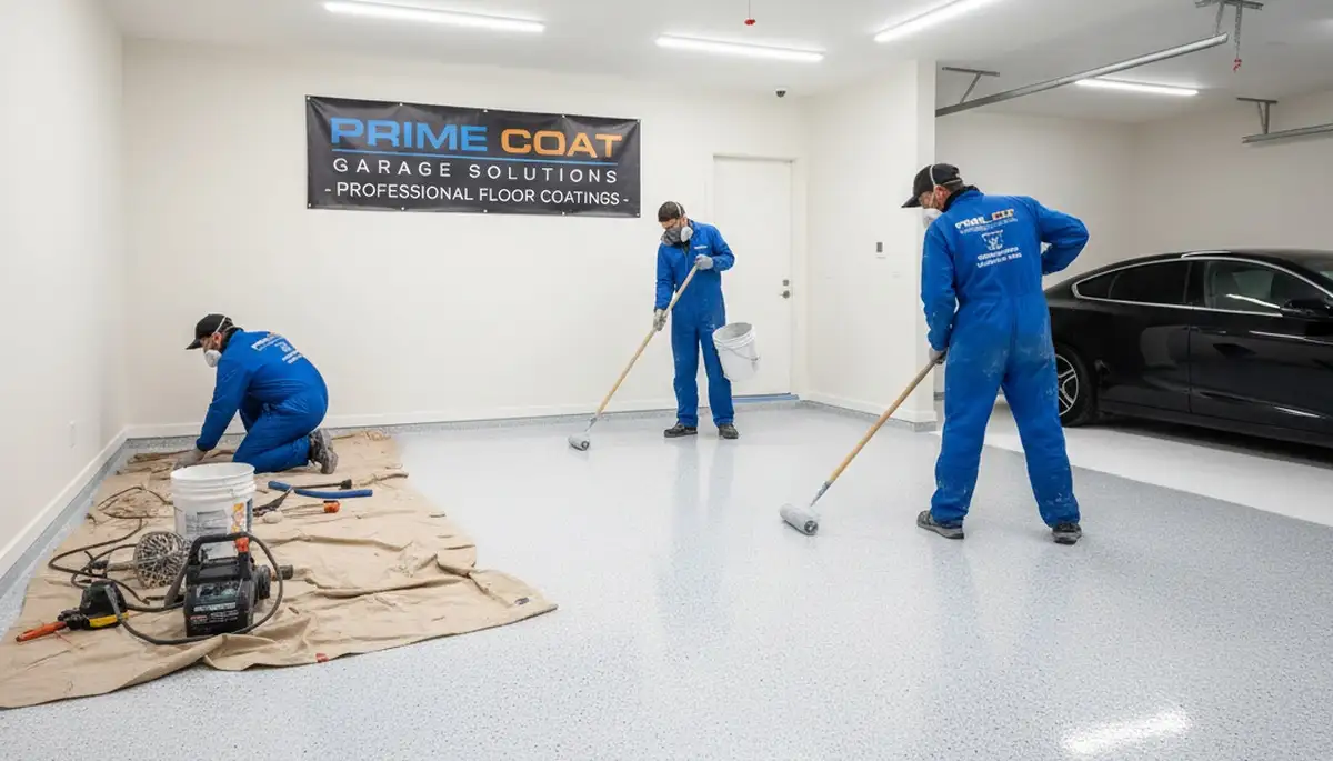 Epoxy garage floor coating in Norton MA by professional painters for durable, moisture-resistant finish