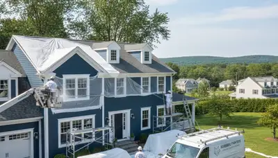 Professional house painter in Norton MA providing expert residential exterior painting services