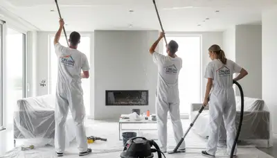 Professional popcorn ceiling removal in Norton, MA with smooth finish by local painting experts