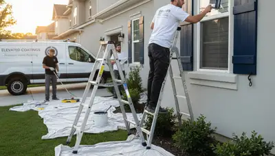Professional shutter painting and restoration on a Norton, MA home exterior by expert painters