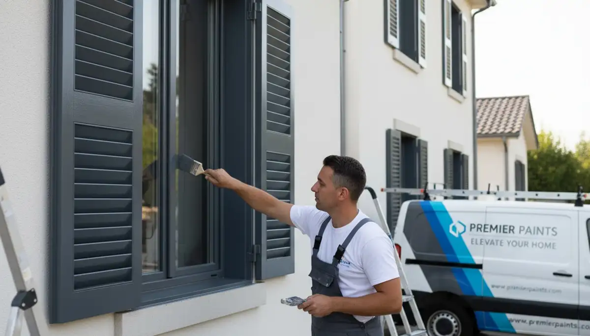 Professional shutter painting restoration on a Norton, MA home exterior by expert painters