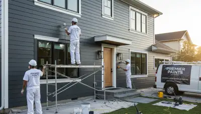 Professional siding painting on a Norton, MA home by expert exterior house painters