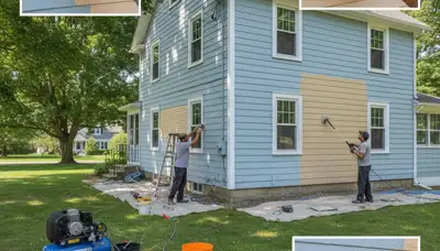 Professional exterior surface preparation for house painting in Norton, MA by expert painters
