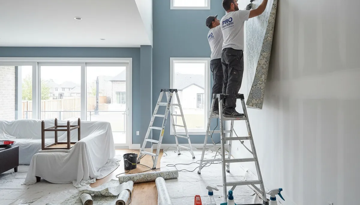 Professional wallpaper removal and wall prep by Norton, MA house painters