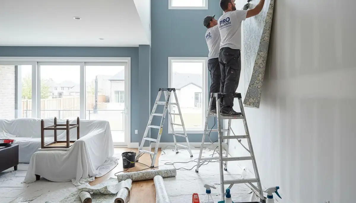 Professional wallpaper removal and wall prep by Norton, MA house painters