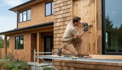 Professional wood rot repair and exterior painting on home siding in Norton, MA